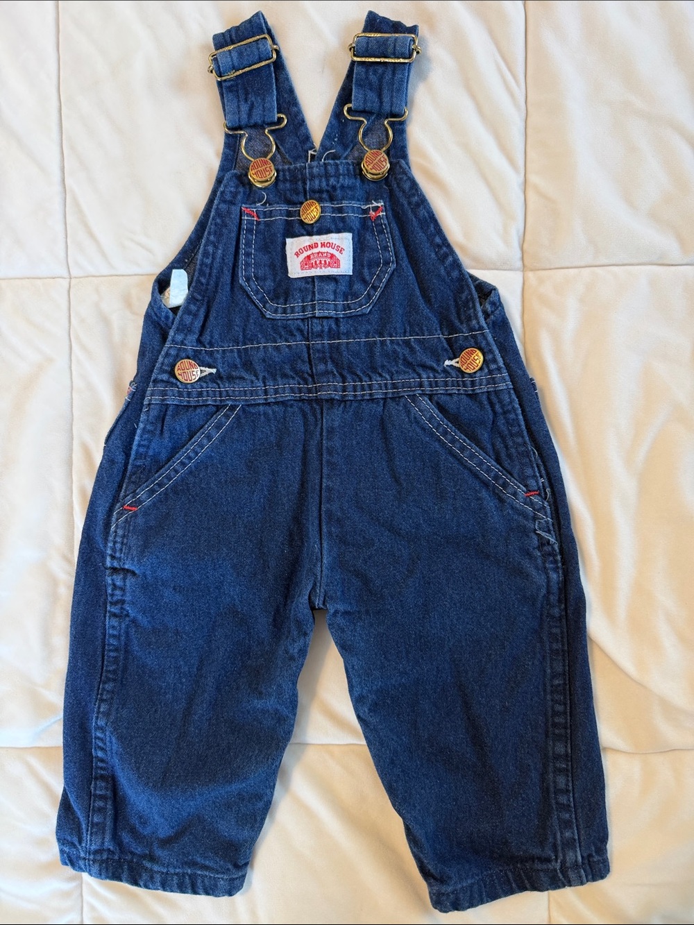 Vintage RoundHouse Kids' Dark Blue Denim Overalls